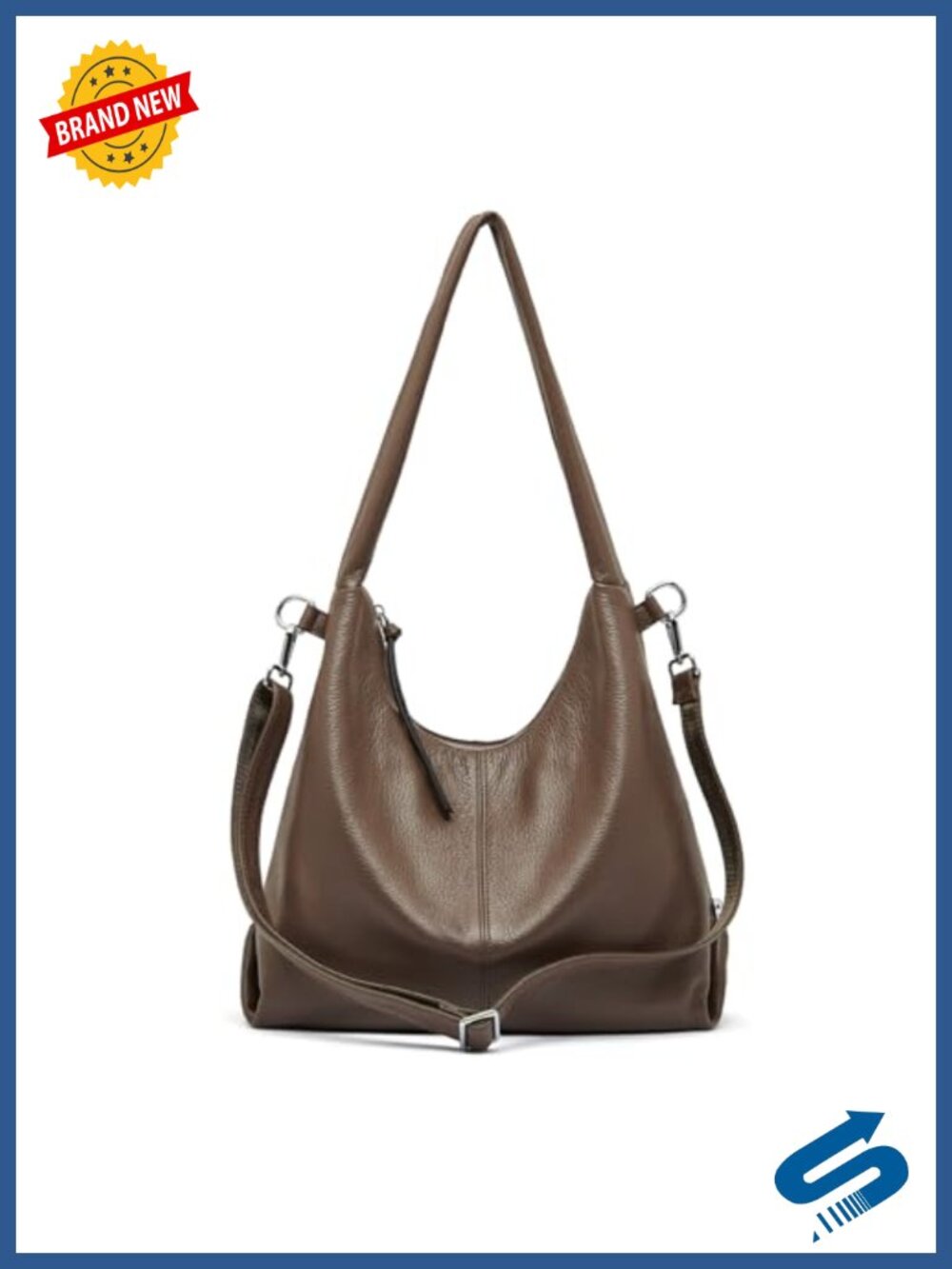 Genuine Leather Hobo Bag Large Tote Shoulder Crossbody Purse